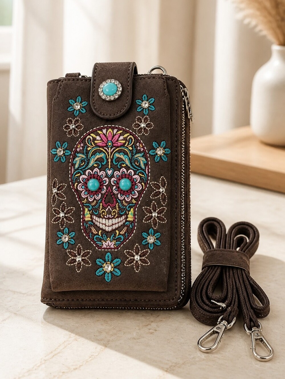 Montana West Sugar Skull Collection Phone Wallet New